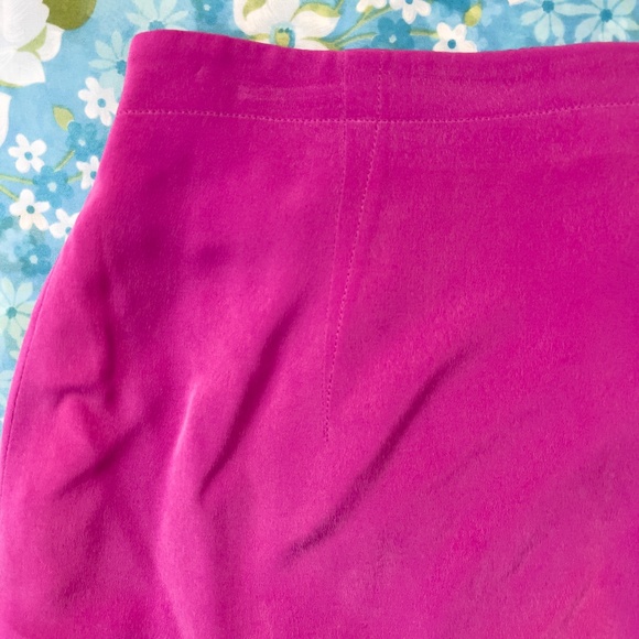 90s Magenta Silk Crepe Satin Mini Skirt - Picture 5 of 11